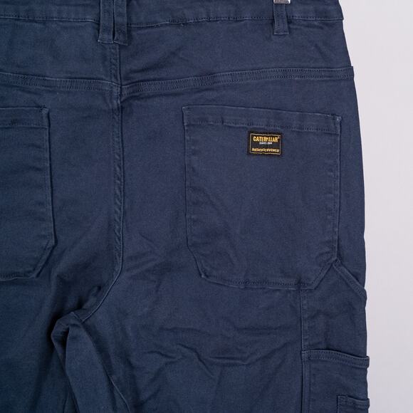 Men's Caterpillar Workwear Carpenter Pants 40x29 Blue Double Front Cotton Canvas - Picture 5 of 6